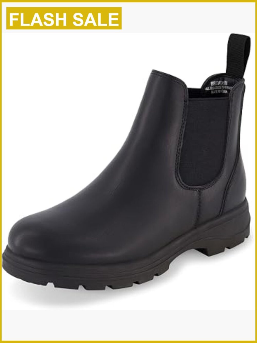 Vegan Leather Chelsea Boots, Memory Foam, Non-Slip, Pull Tab